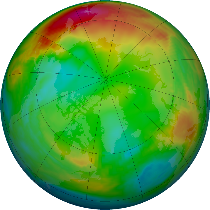 Arctic ozone map for 12 January 1979